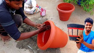 How to Make Cement Pot at Home | வீட்டிலேயே சூப்பரான சிமெண்ட் தொட்டி செய்யலாம் வாங்க! | Vijay Ideas