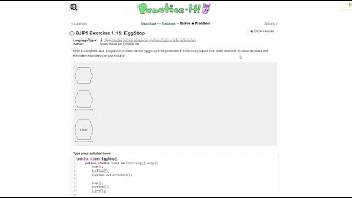 Java Practice-it Introduction to Java Programming | Exercise 1.15 EggStop