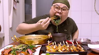 「혼밥가이드」먹방 그거 쉬운거 아냐!👏닭꼬치,오리고기,닭껍질튀김먹방 Mukbang Eatingshow [Chicken Skewers,Roast Duck]