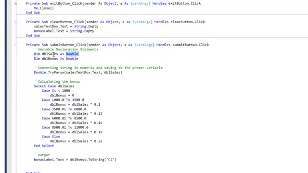 Select Case Visual Basic Youtube