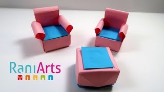 Sofa de Papel ORIGAMI - Sofa Miniatura - DIY FÁCIL - Easy paper Sofa