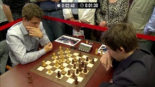 SLAV DEFENCE OPENING!!! MAGNUS CARLSEN VS SERGEY KARJAKIN - BLITZ CHESS 2013