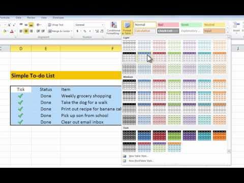 Excel Quick Tip: How to add check marks to a table in Excel 2010 Excel Quick Tip: How to add check marks to a table in Excel 2010