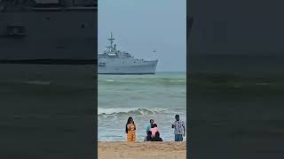 five ships of the Indian Navy were spotted along the coastline of odisha in Puri between digabareni