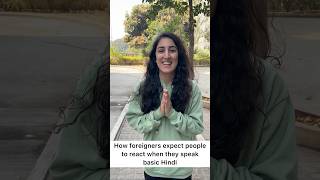 How foreigners expect people to react when they speak basic Hindi #india #foreignerinindia #hindi