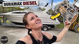 SURPRISE! Diesel swapping our 5k dollar boat BEGINS!!!