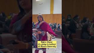 Hajira Anwar as a judge in baitbazi at Hazara University #hajiraanwar #foryou #poetry #baitbazi