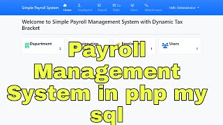 Payroll Management System in php my sql