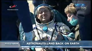 Astronauts land back on earth