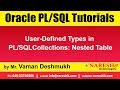 Oracle PL/SQL Tutorials | User-Defined Types in PL/SQLCollections: Nested Table | Mr.Vaman Deshmukh