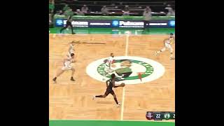 KPJ fakes out Marcus Smart with the nasty Euro step 😳