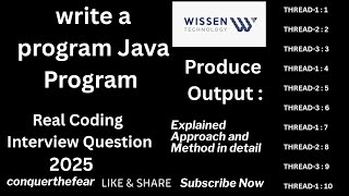 Real World Java Coding Interview Question | write a java program | Wissen Technology Round 2 Spring