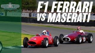 Incredible flat-out Ferrari v Maserati '50s F1 battle