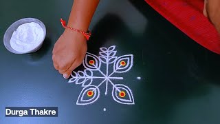 चैत्र नवरात्री पारंपारिक सुंदर रांगोळी सोपी मनमोहक | chaitra navratri simple rangoli design easy NEW