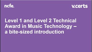 A bite-sized introduction to our Music Technology V Cert