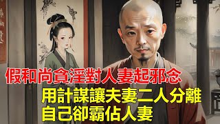 民間故事：假和尚貪淫，看上他人妻子後，用計謀讓夫妻二人分離，自己卻霸佔人妻，可他不知道惡報終歸有頭！#一口气看完