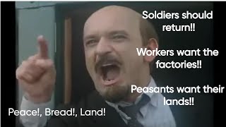 The call for "Peace, 'Bread', and 'Land' in Russia