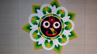 ଅକ୍ଷୟ ତୃତୀୟା अक्षय तृतीया Akshaya Tritiya Special Jagannath Rangoli By Tannu art diary #easyrangoli