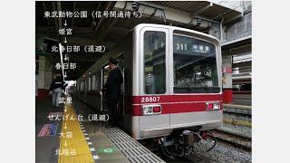 東武20000型　地上区間走行音　 東武動物公園～北越谷 制御音あり