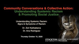 Community Conversations & Collective Action Understanding Systemic Racism Signs & Symptoms of Racism
