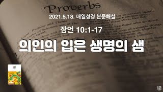 매일성경 본문해설 (잠언 10:1-17)