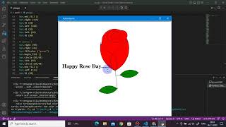 Rose for rose day in python turtle tutorial #5