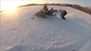 Fun on the sleds.. gooning, roosting and some wipeouts