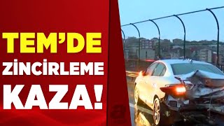 İstanbul'da, TEM otoyolunda 5 araç birbirine girdi | A Haber