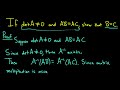 Proof: If det(A) != 0 and AB = AC, then B = C