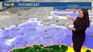 Quiet and cold Monday; snow and rain impacts mid-week