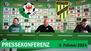 WSG Tirol gegen SC Austria Lustenau - Pressekonferenz -  9  Februar 2024
