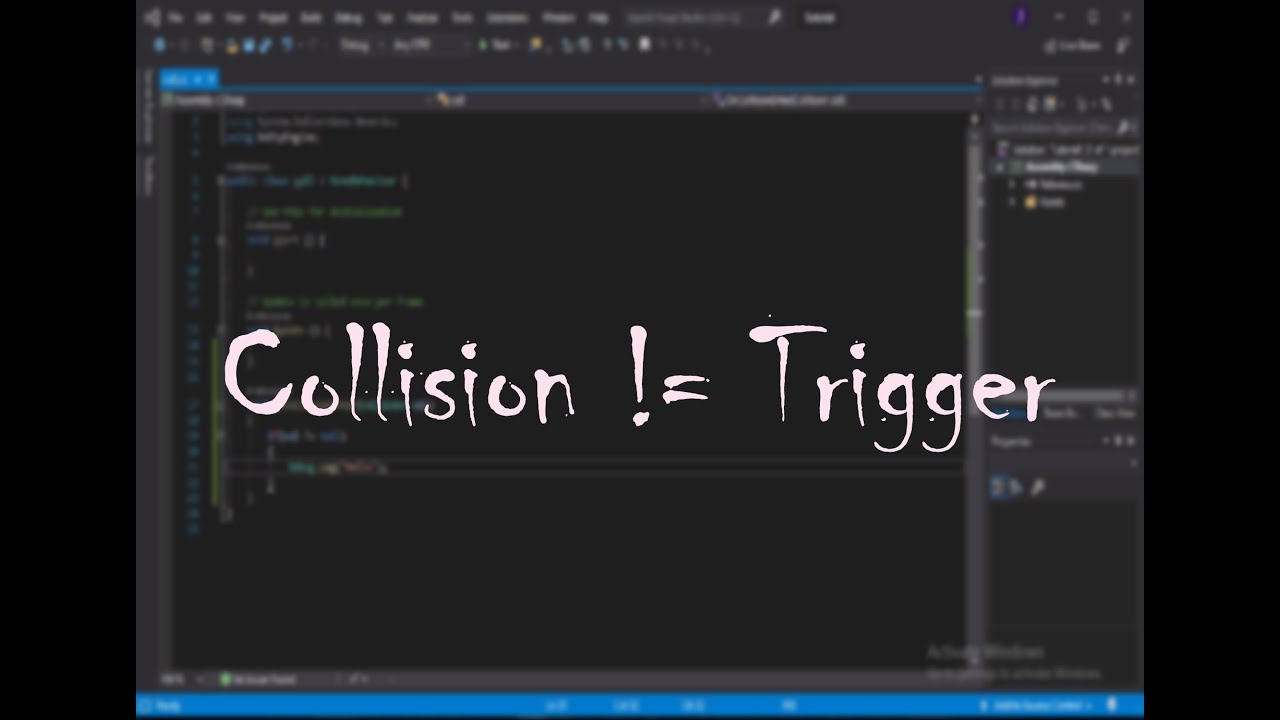 3 Difference Between Collision And Trigger In Unity Youtube