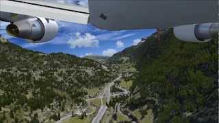 Unusual approach to Lugano by 767 - an FSX movie