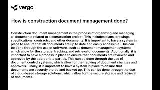Construction Document Management 101