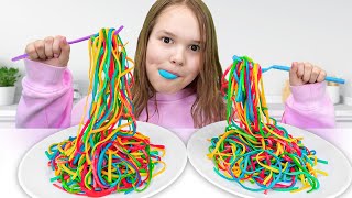 Amelia, Avelina \u0026 Akim learn how to make rainbow pasta