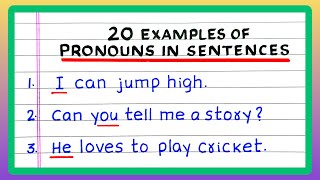 PRONOUNS IN SENTENCES | 10 | 20 Examples of PRONOUNS IN SENTENCES | IDENTIFY PRONOUNS IN SENTENCES