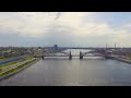 aerial view of the bolsheokhtinsky bridge across neva river saint petersburg russia