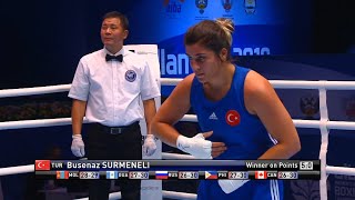 Preliminaries (W69kg) SCOTT Kaye Frances (AUS) vs SURMENELI Busenaz (TUR) /AIBA WWCHs Ulan Ude 2019