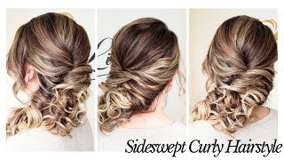 Side Swept Curly Hairstyle Tutorial by Lilly's Hairstyling