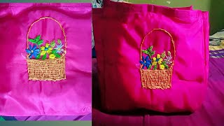 biutiful basket flower design embroidery work #fashtion degain art cutting and stitching