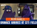 Grimace arrives at Citi Field for Game 3 of the NLDS between Mets and Phillies | SNY