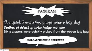 Pangram / Holoalphabetic Sentences