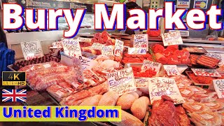 Bury Market Walking Tour England UK Visual 4K 2023 ASMR 40Mins No Talking