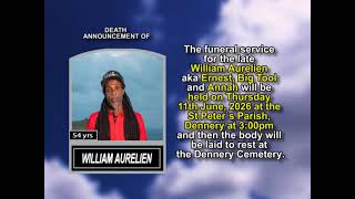 William Aurelien ~ Short Obituary