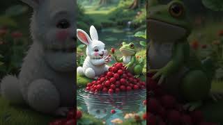 The Brave Rabbit andfrogTale of Friendship #rabbitadventures#rabbit #frog#animal #cutefrog#cute