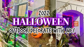 🕸 HALLOWEEN OUTDOOR DECORATE WITH ME | SPOOKY, FAMILY FRIENDLY HALLOWEEN DECORATION IDEAS 2022