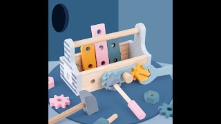 [ToyGorge] Play Set Wooden Children's Tool Box Smooth Take Apart Toys