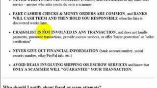 Beware Craigslist Classified Scams