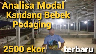 Analisa Modal Usaha Membuat Kandang Bebek Pedaging