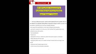 NR548 NR 548 EXAM 3 2024 2025 PSYCHIATRIC ASSESSMENT FOR PSYCHIATRIC MENTAL HEALTH NURSE PRACTITIONE